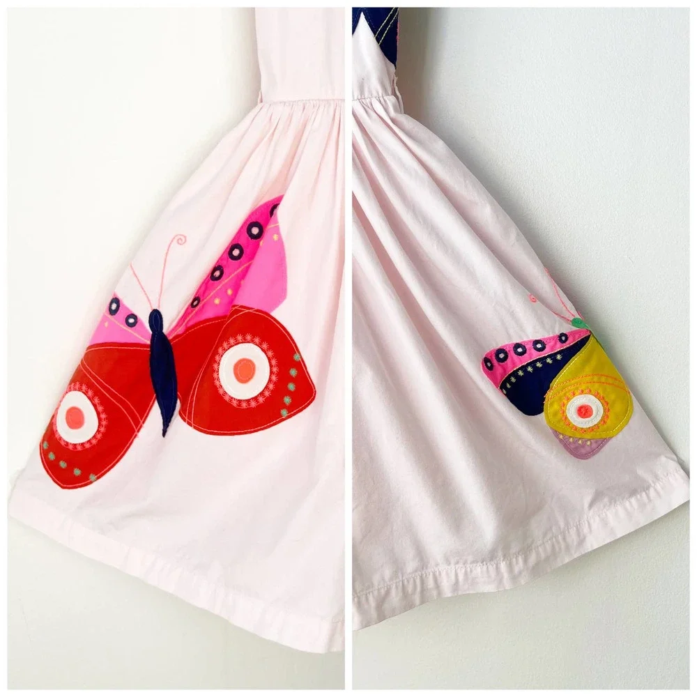 Mini Boden Pink Dress with Colorful Butterfly Design - Picture 7 of 11